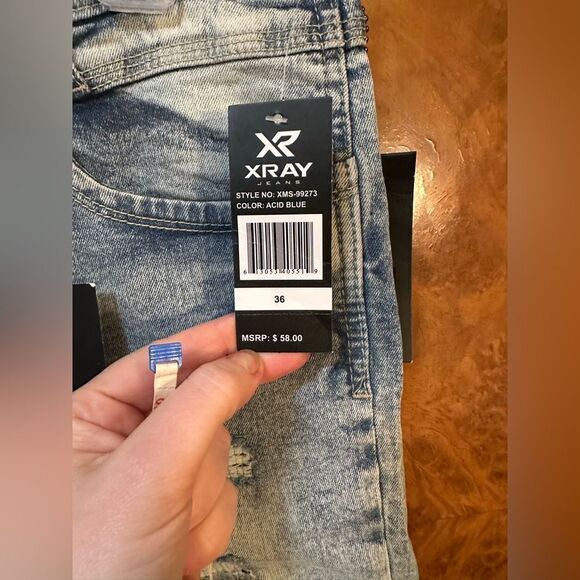 Men's xray jeans Distressed Blue Shorts - Picture 5 of 7